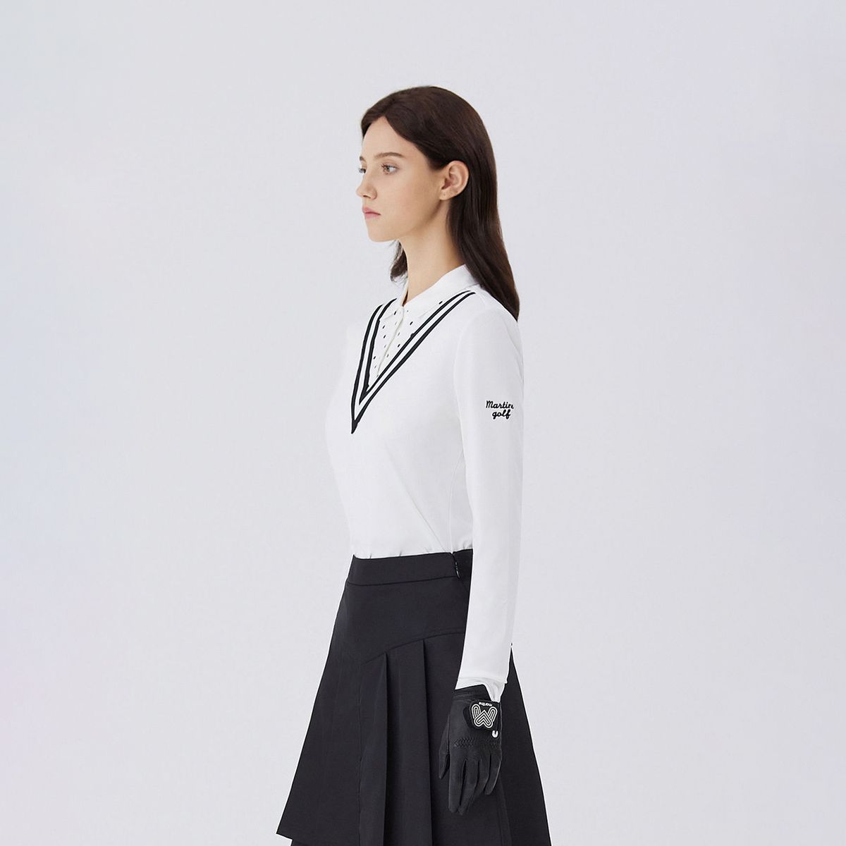 마틴골프(MARTINE GOLF) Dot Combi Tshirts_OFF-WHITE