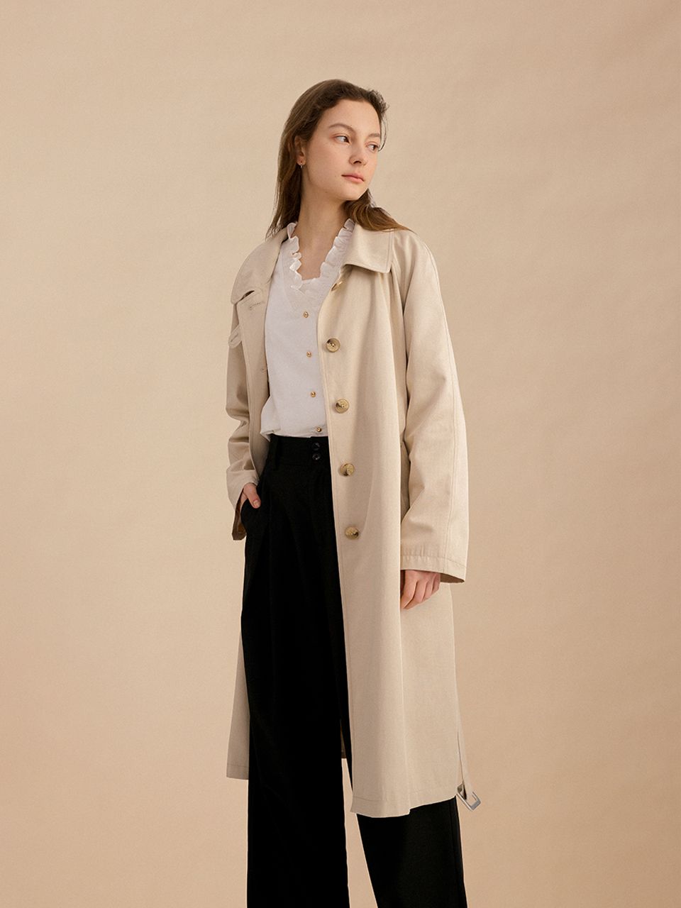 【LENINA】 MOIRA Throat Latch Trench Coat ★送料関税込み★ MUSINSA公式 | LENINA MOIRA throat latch trench coat_ivory