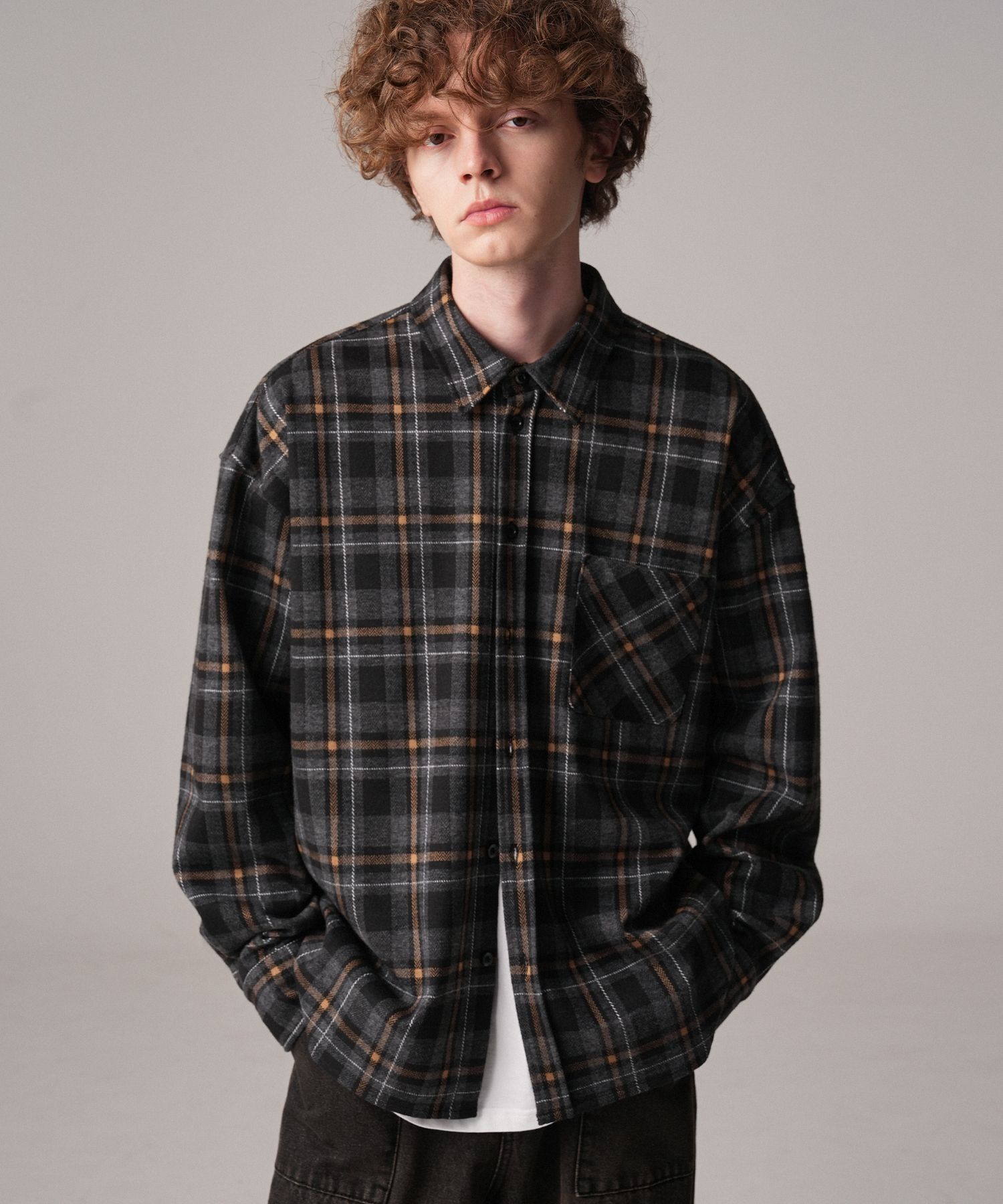 MUSINSA | ZENDUST Billy Check Shirt BLACK