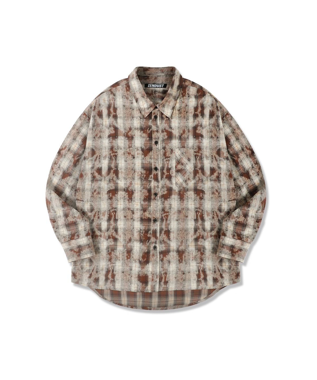 젠더스트(ZENDUST) Jidan Overfit Check Shirt BLUE