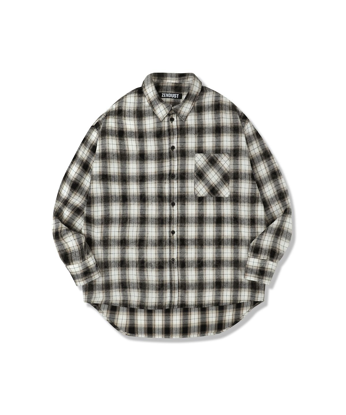젠더스트(ZENDUST) Jidan Overfit Check Shirt BLUE