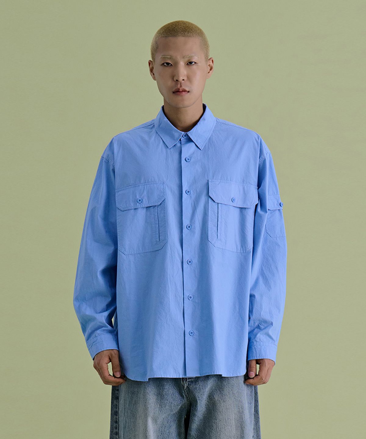 논타입(NONTYPE) COMFY 3PK SHIRTS (SKY BLUE)