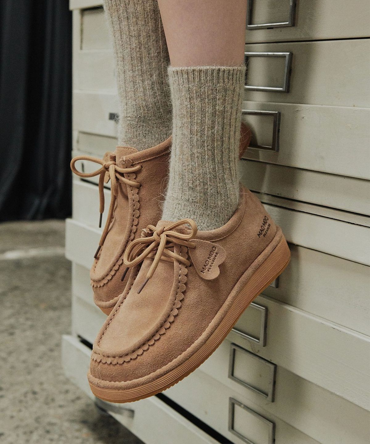 마크모크(MAC MOC) Kanga 천연가죽 하트참 모카신 로퍼 6colors (3cm)