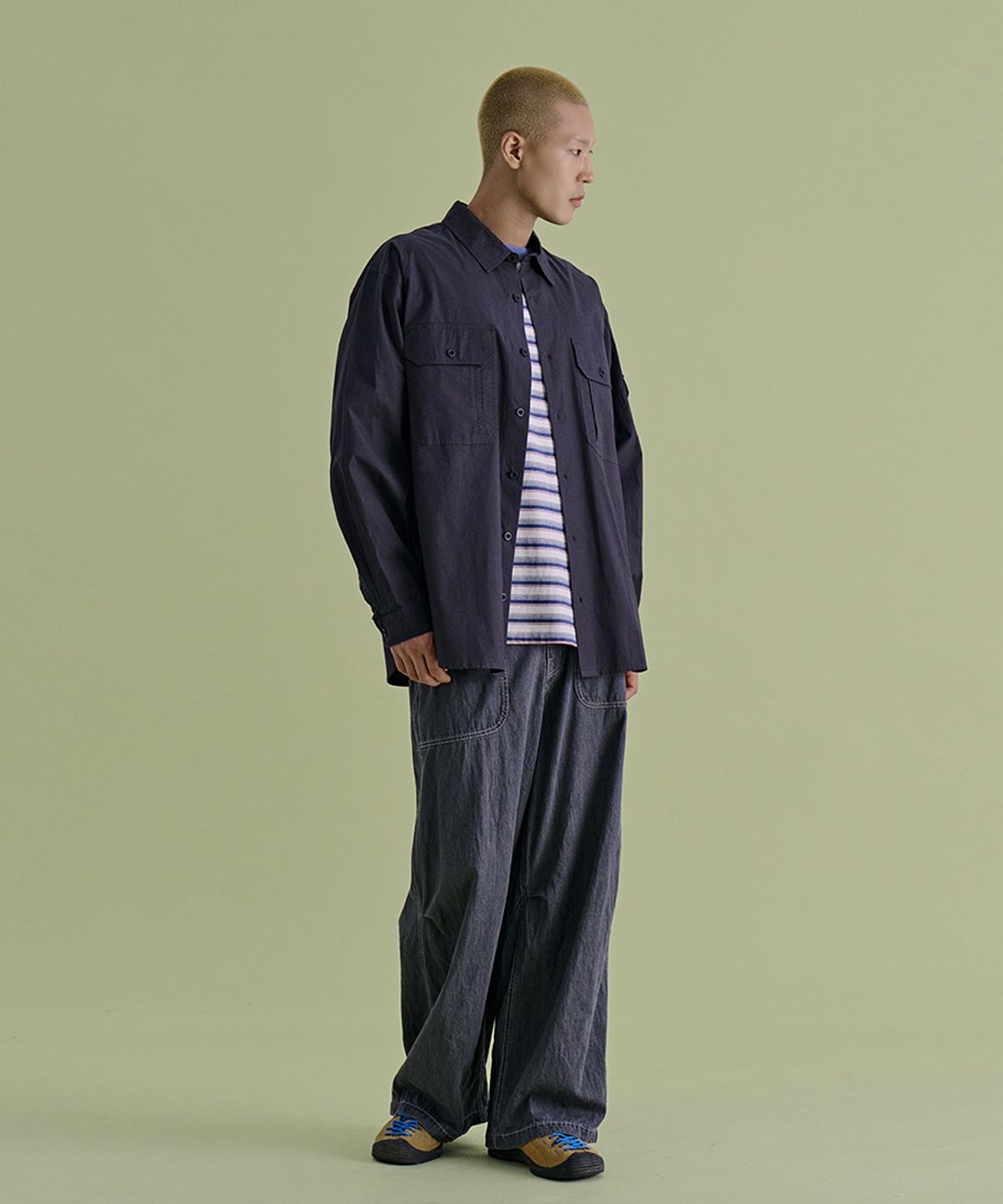 논타입(NONTYPE) COMFY 3PK SHIRTS (CHARCOAL)