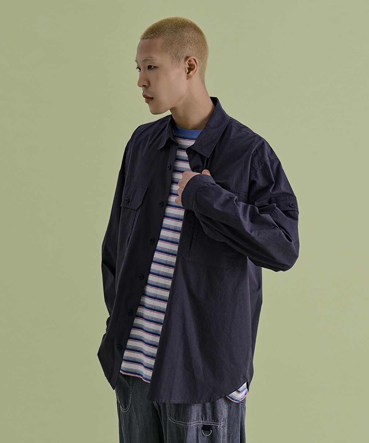 논타입(NONTYPE) COMFY 3PK SHIRTS (CHARCOAL)