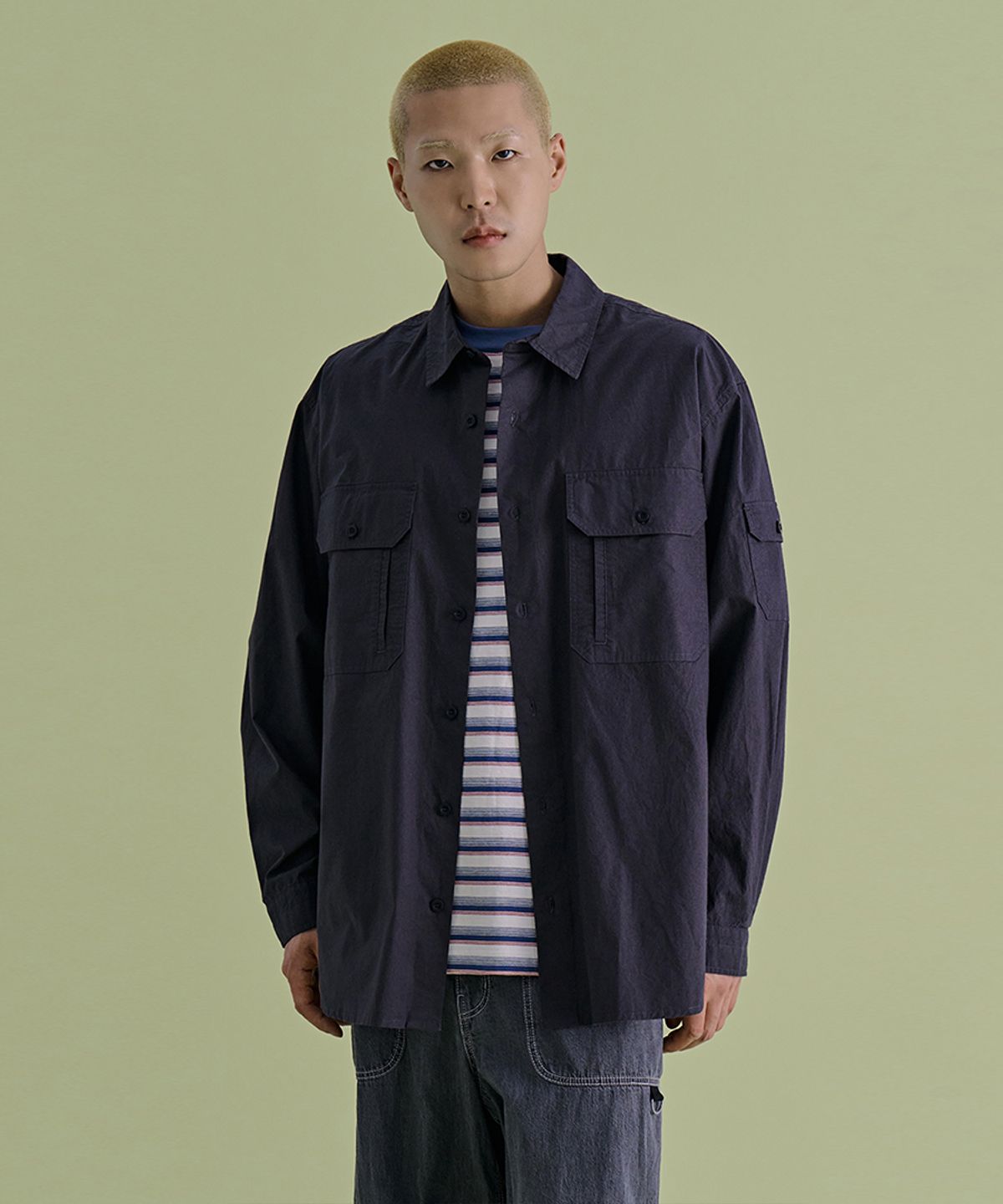 논타입(NONTYPE) COMFY 3PK SHIRTS (CHARCOAL)