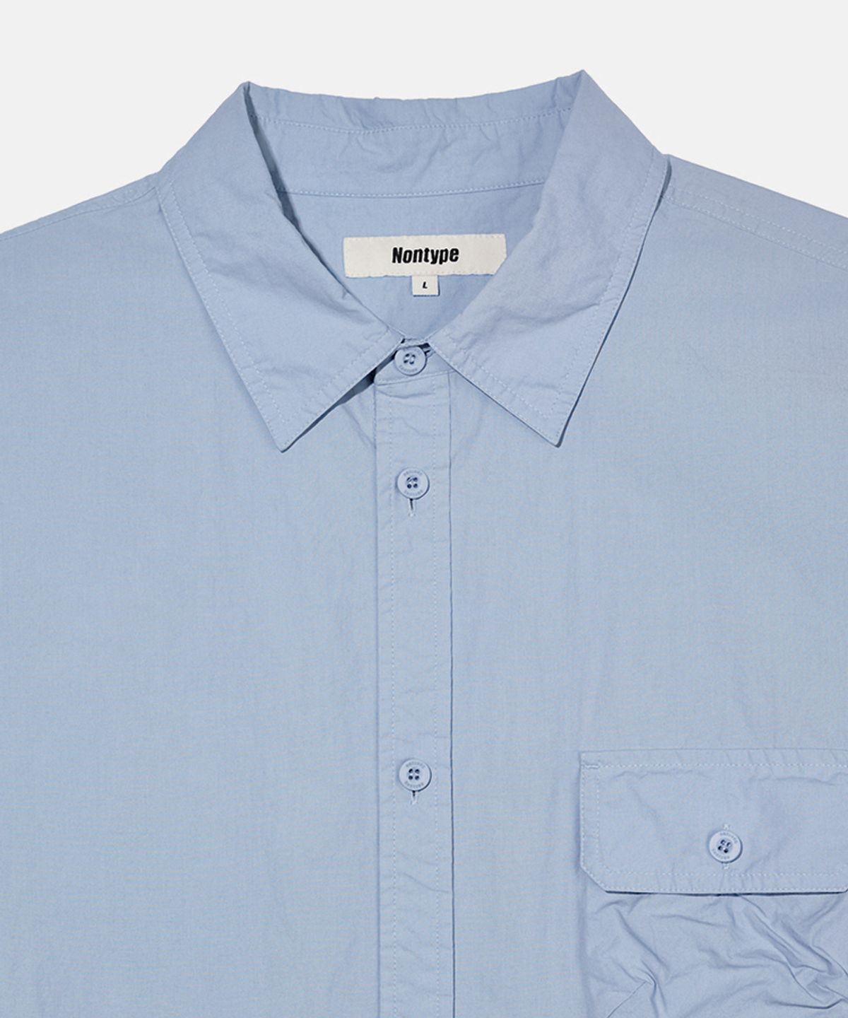 논타입(NONTYPE) LUGGAGE OVERSIZED SHIRTS (SKY BLUE)