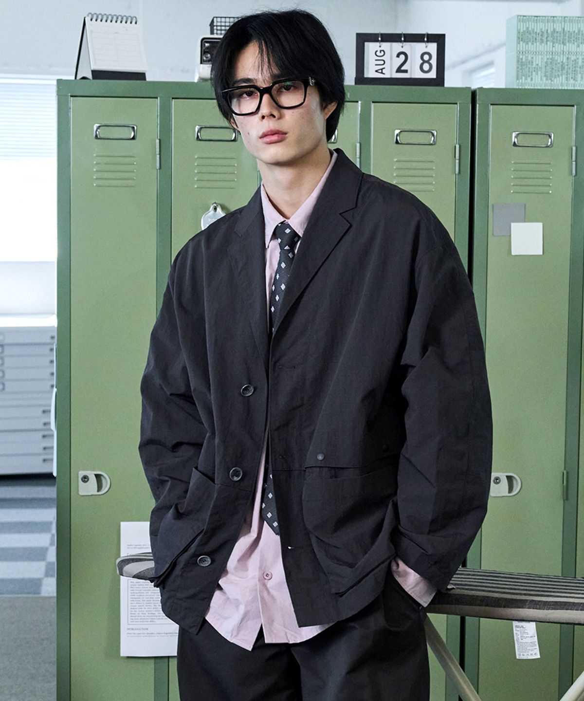 논타입(NONTYPE) PLACKET LAYERED COMFY JACKET (BLACK)