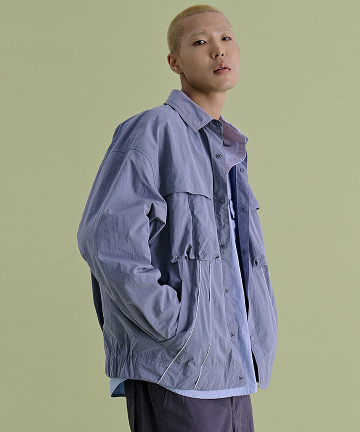 논타입(NONTYPE) PIPING PLACKET JUMPER (VIOLET)