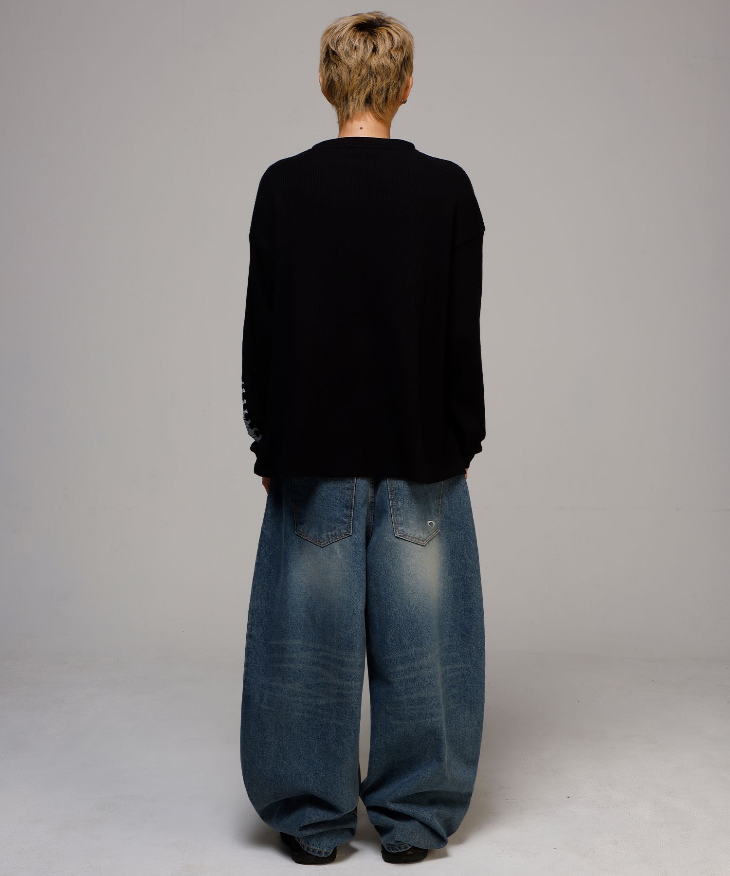 SCALLYWAG/SWING BALLOON FIT DENIM/ユニセックス/ワイドパンツ MUSINSA | SCALLYWAG Swing Balloon Fit Denim [Black]
