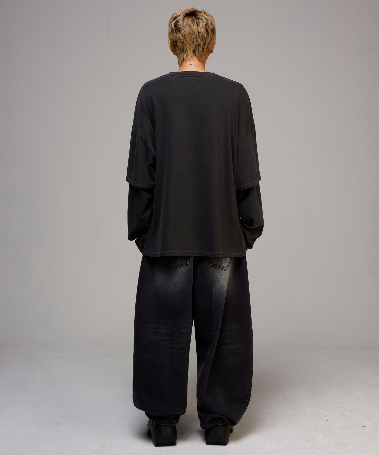 SCALLYWAG/SWING BALLOON FIT DENIM/ユニセックス/ワイドパンツ MUSINSA | SCALLYWAG Swing Balloon Fit Denim [Black]