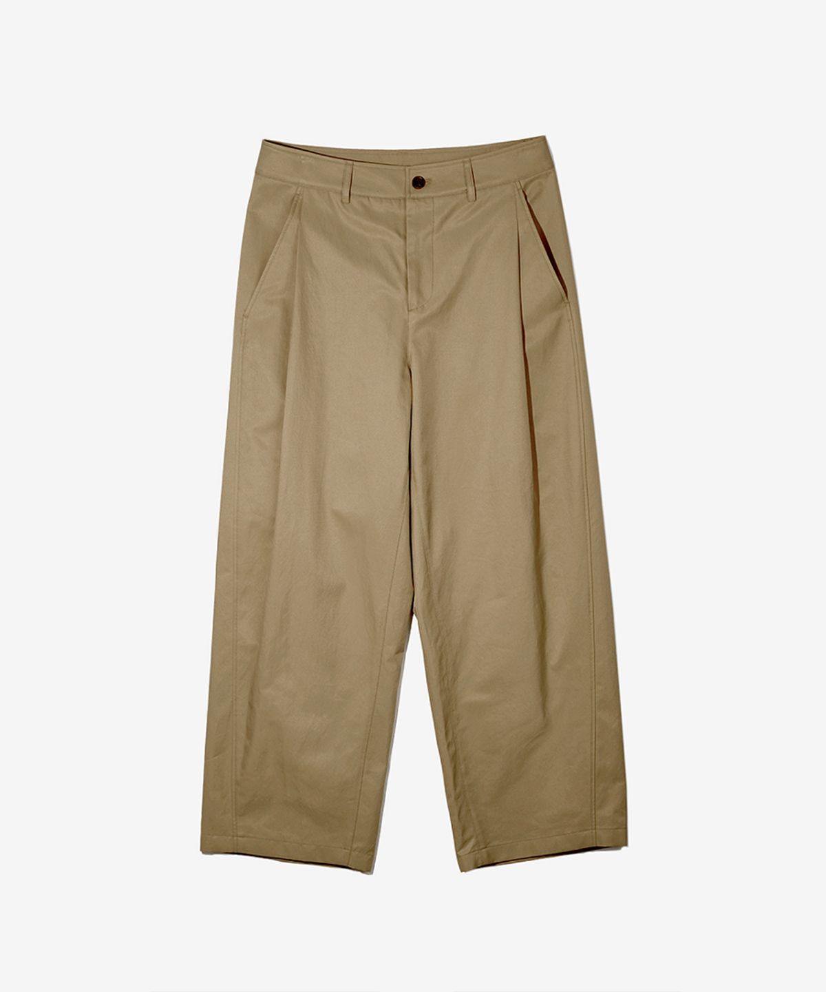 논타입(NONTYPE) ONE TUCK WIDE PANTS (BEIGE)