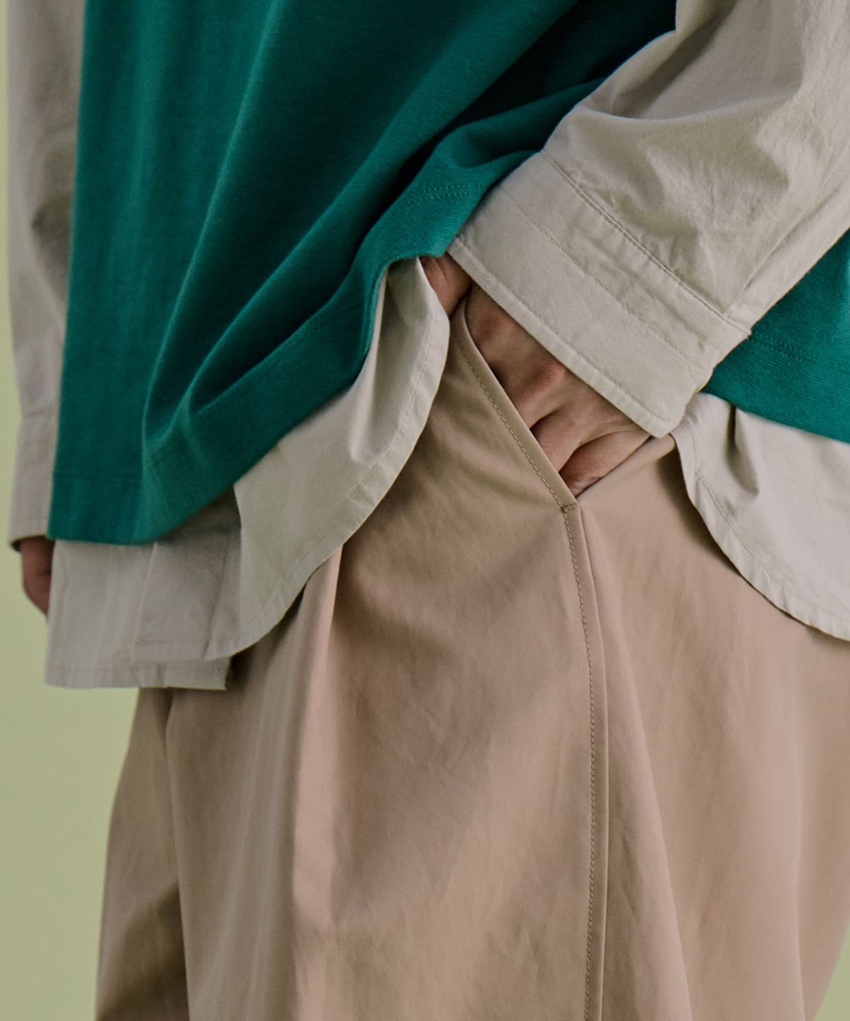 논타입(NONTYPE) ONE TUCK WIDE PANTS (BEIGE)