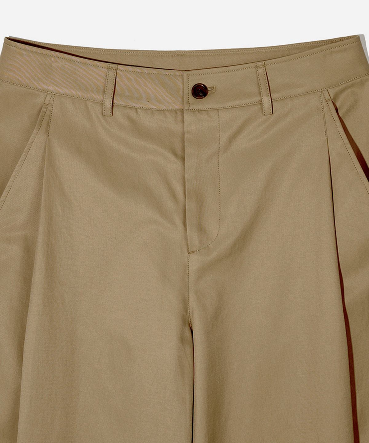 논타입(NONTYPE) ONE TUCK WIDE PANTS (BEIGE)