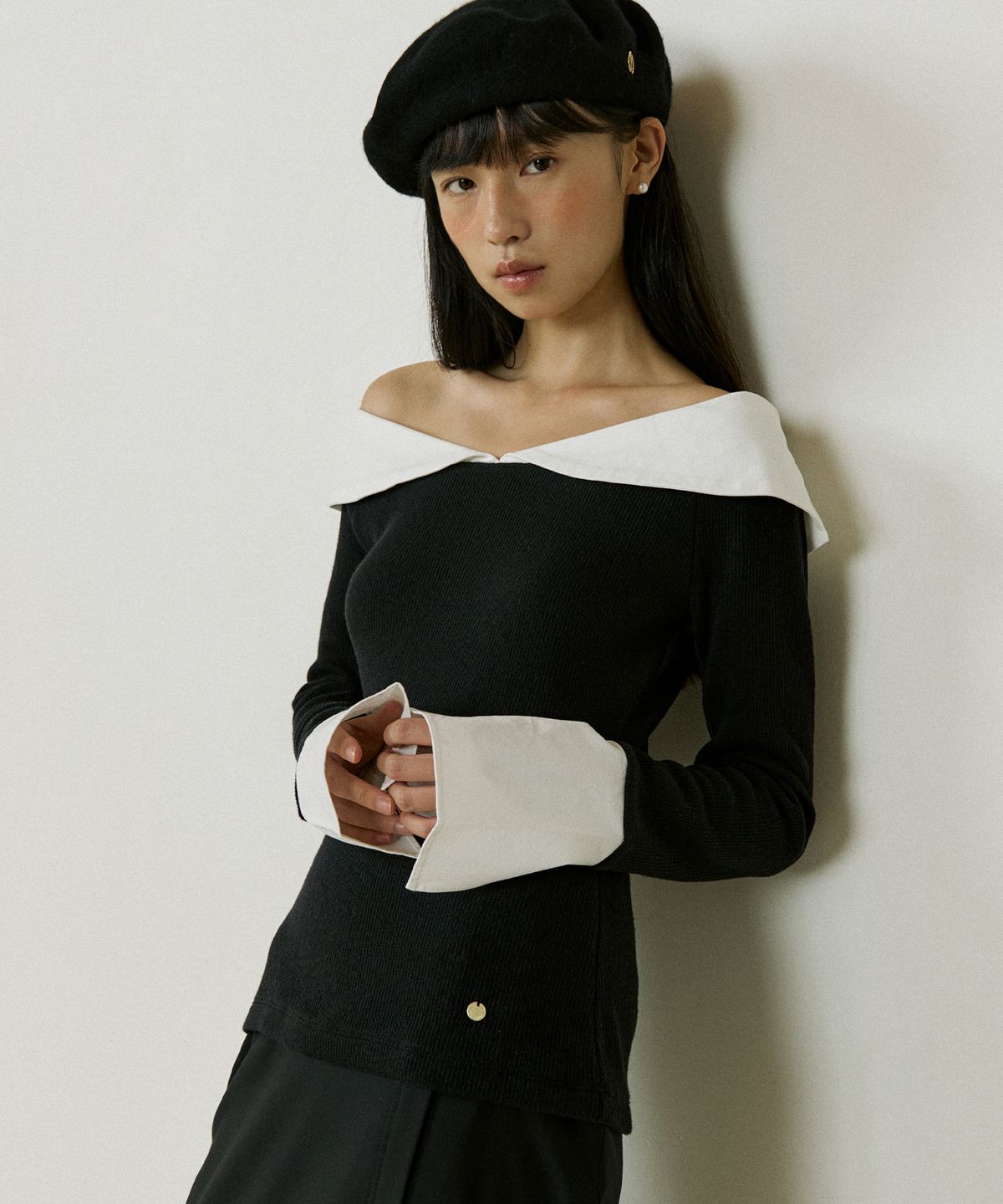 루시르주(LUCIR ZU) Sailor Collar Sleeve (black)