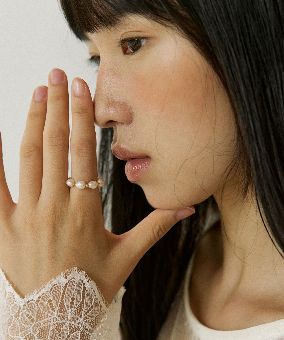 루시르주(LUCIR ZU) Gold ball pearl Ring