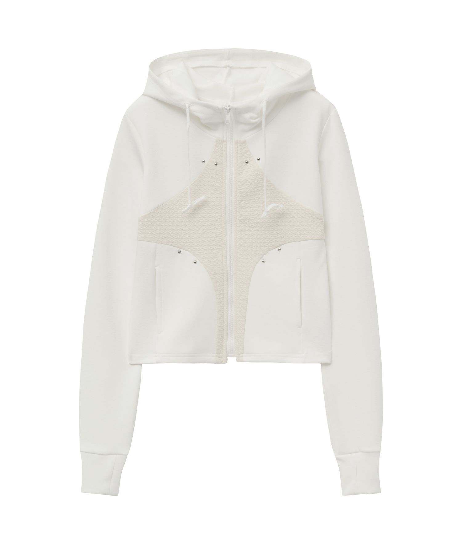 MUSINSA公式 | MIDNIGHT MOVE bk hood zip up [ivory]