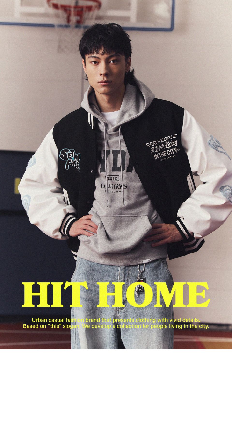 MUSINSA | URBANDTYPE Homeboy Logo Raglan Color Block Hoodie Zip