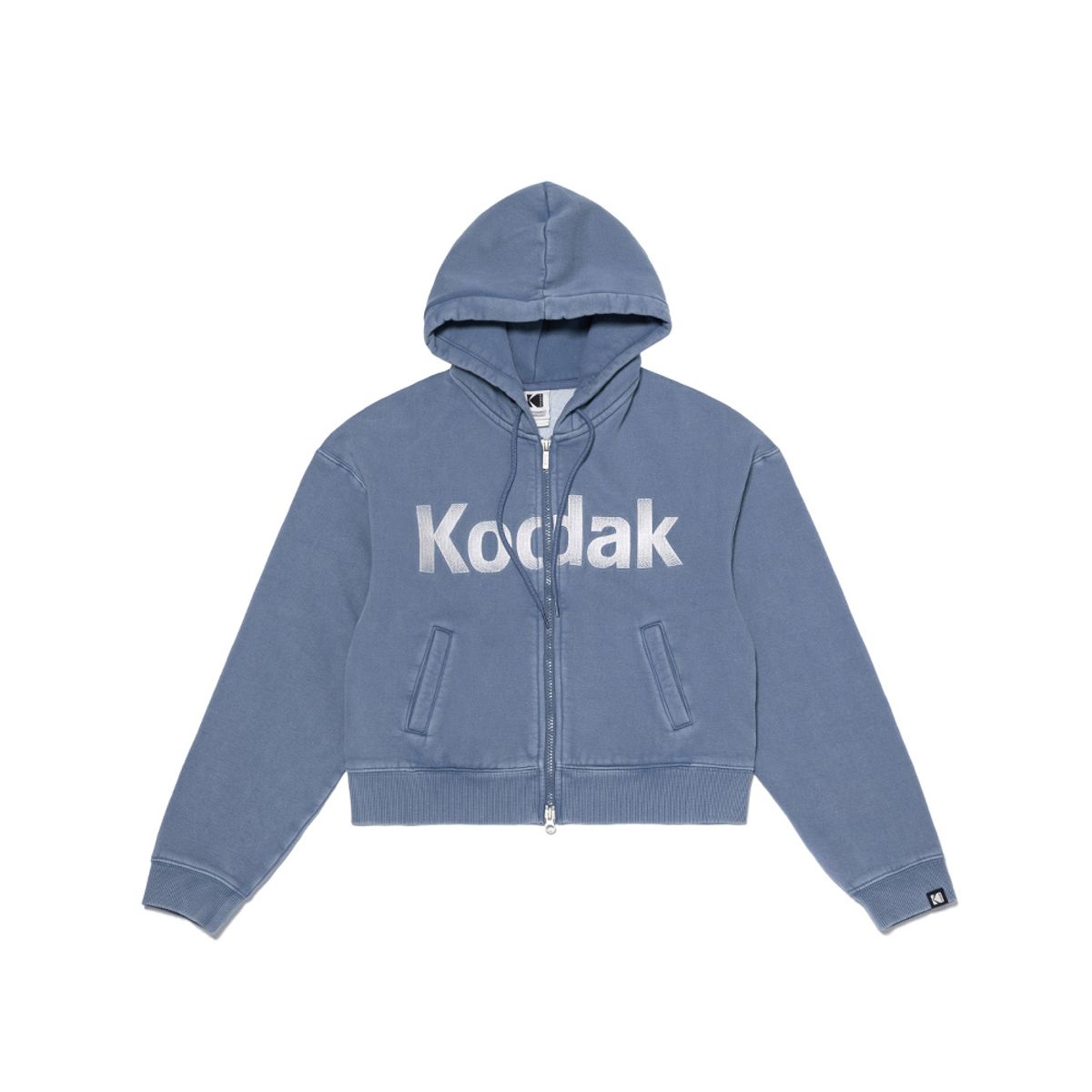 코닥(KODAK) 씨네코닥 세미크롭핏 워싱 후드 집업 우먼 BLUE