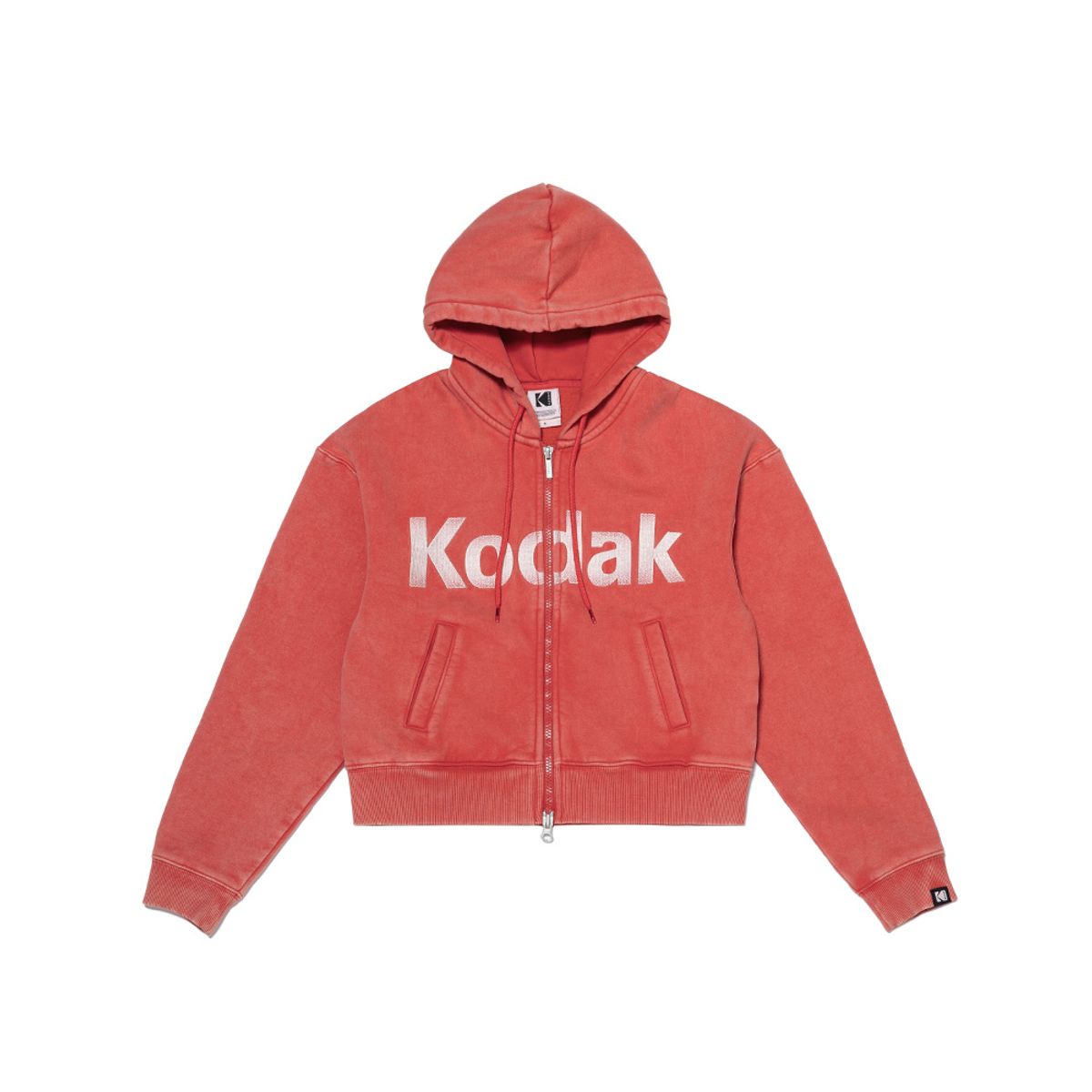 코닥(KODAK) 씨네코닥 세미크롭핏 워싱 후드 집업 우먼 RED