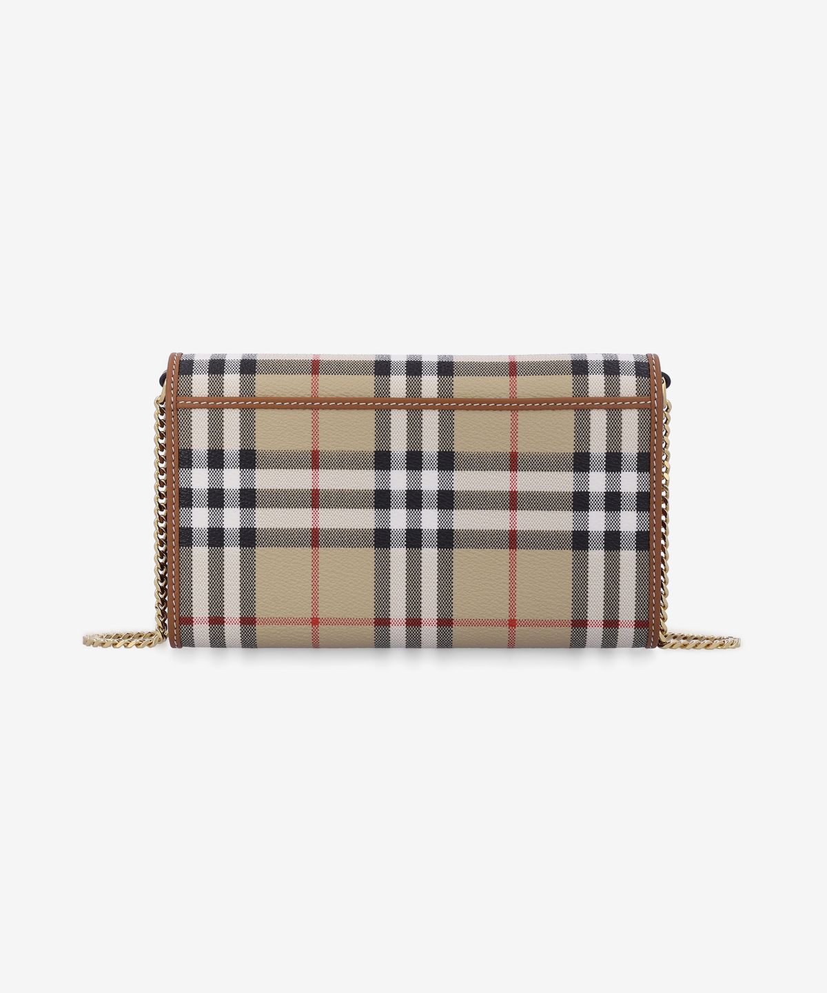 버버리(BURBERRY) 체크 체인 스트랩 월렛 크로스백 - 아카이브 베이지 / 8094420