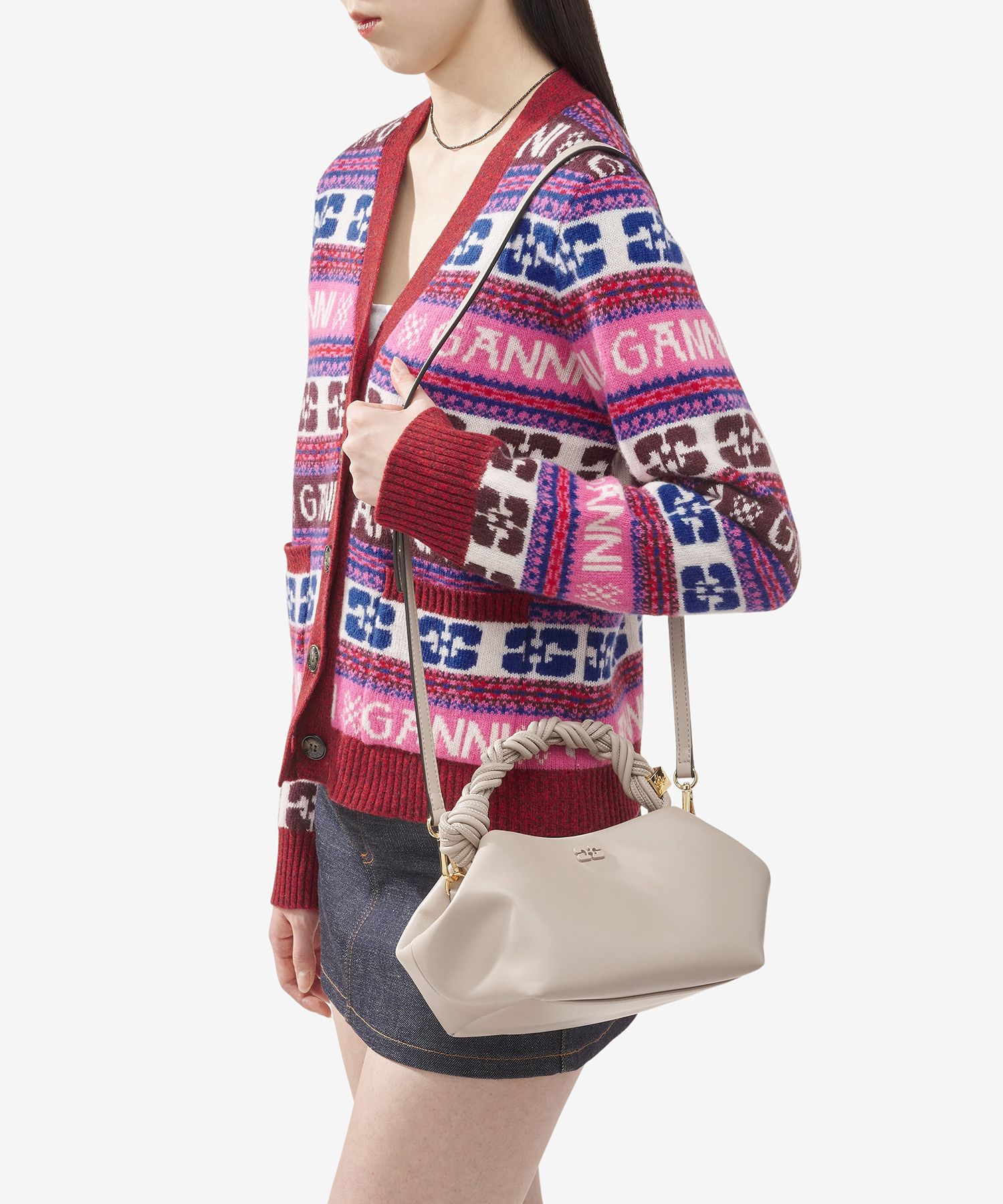 ★Ganni★ Small Gani Bue Crossbody Bag Oyster Grey A5245873 MUSINSA | GANNI Small Gani Bou Crossbody Bag - Oyster Grey