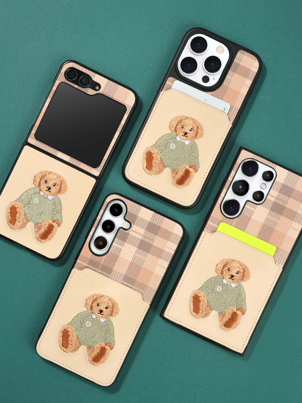 디자인스킨(DESIGNSKIN) 아이폰16/프로/프로맥스 카드 수납 케이스 클래식ver.2 - 아이보리 퍼피