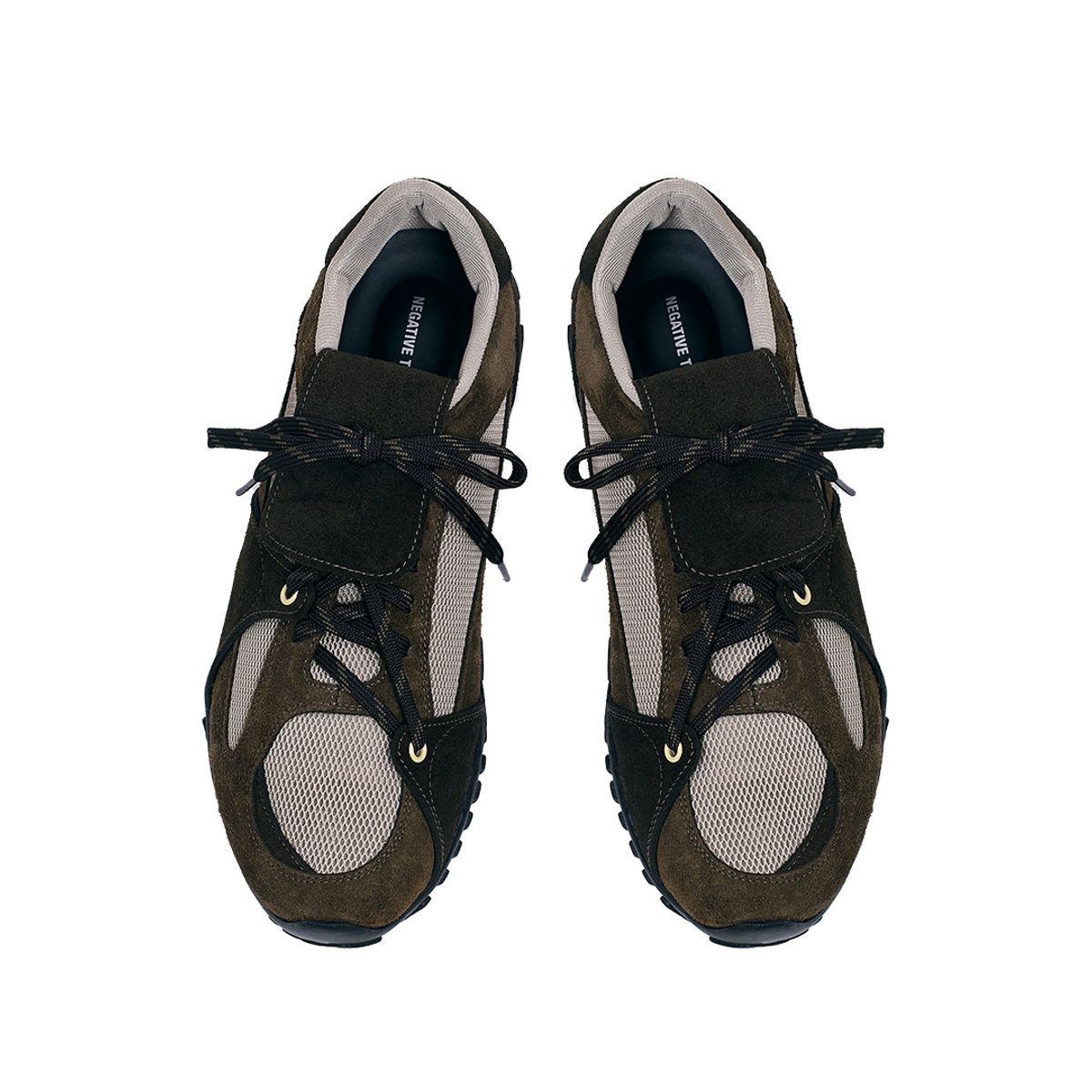 네거티브쓰리(NEGATIVETHREE) Asymmetry Sneakers_Khaki Brown