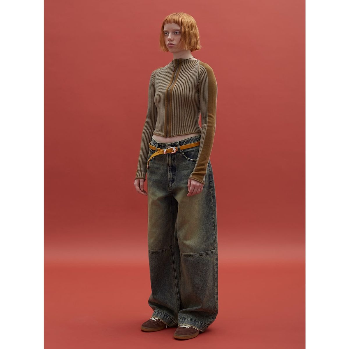 샌드 사운드(SAND SOUND) Boat Neck Crop ZipUp Cardigan  Beige