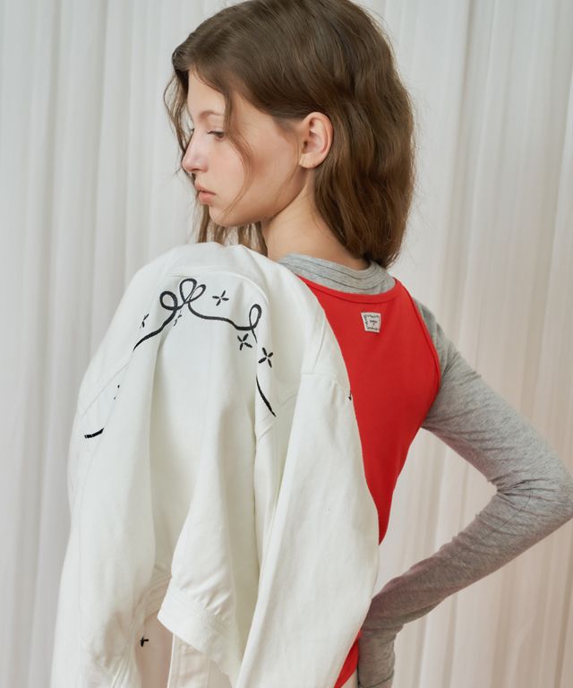 ジャケット RONRON NEEDLEWORK WESTERN DENIM JACKET WHITE RR24CJK3807WH MUSINSA公式 | RONRON NEEDLEWORK WESTERN DENIM JACKET WHITE
