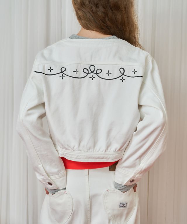 ジャケット RONRON NEEDLEWORK WESTERN DENIM JACKET WHITE RR24CJK3807WH MUSINSA | RONRON NEEDLEWORK WESTERN DENIM JACKET WHITE