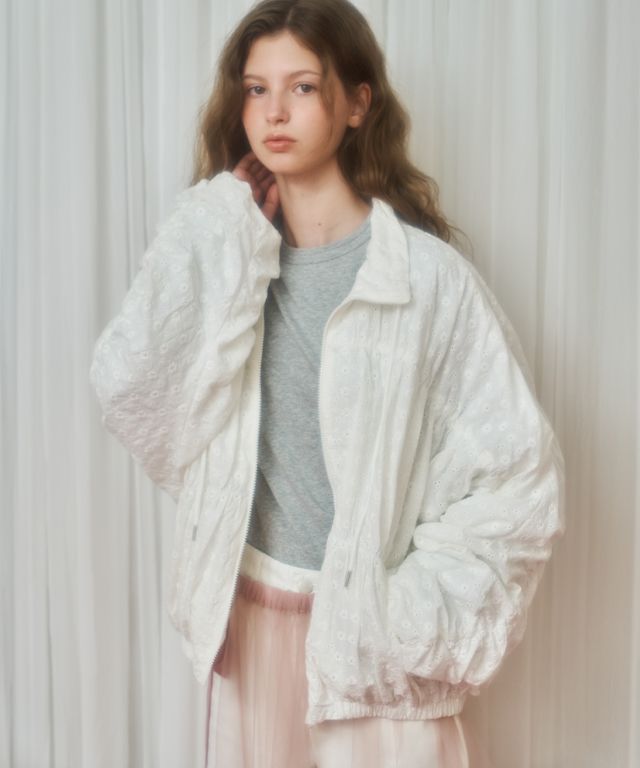 ★RONRON★ SHIRRING WIND JUMPER LACE WHITE MUSINSA | RONRON SHIRRING WIND JUMPER LACE WHITE