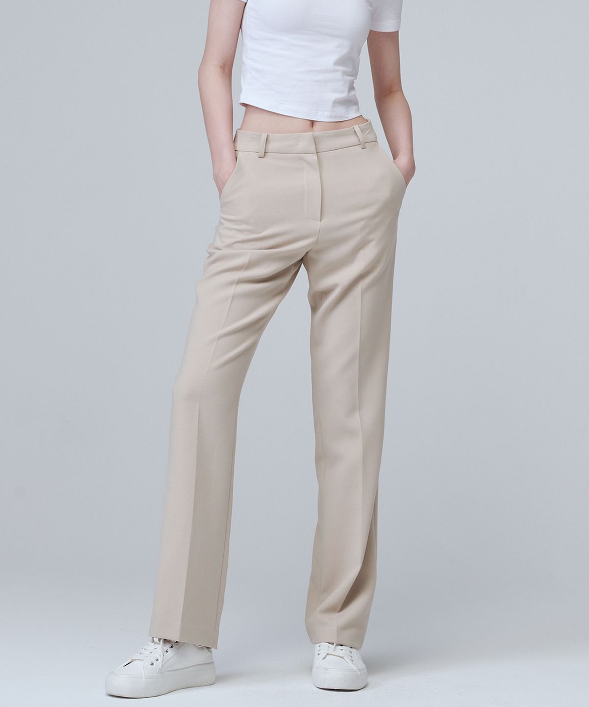 마롭(MALOUPE) 2140 스트레치 슬림 부츠컷 팬츠 (베이지)