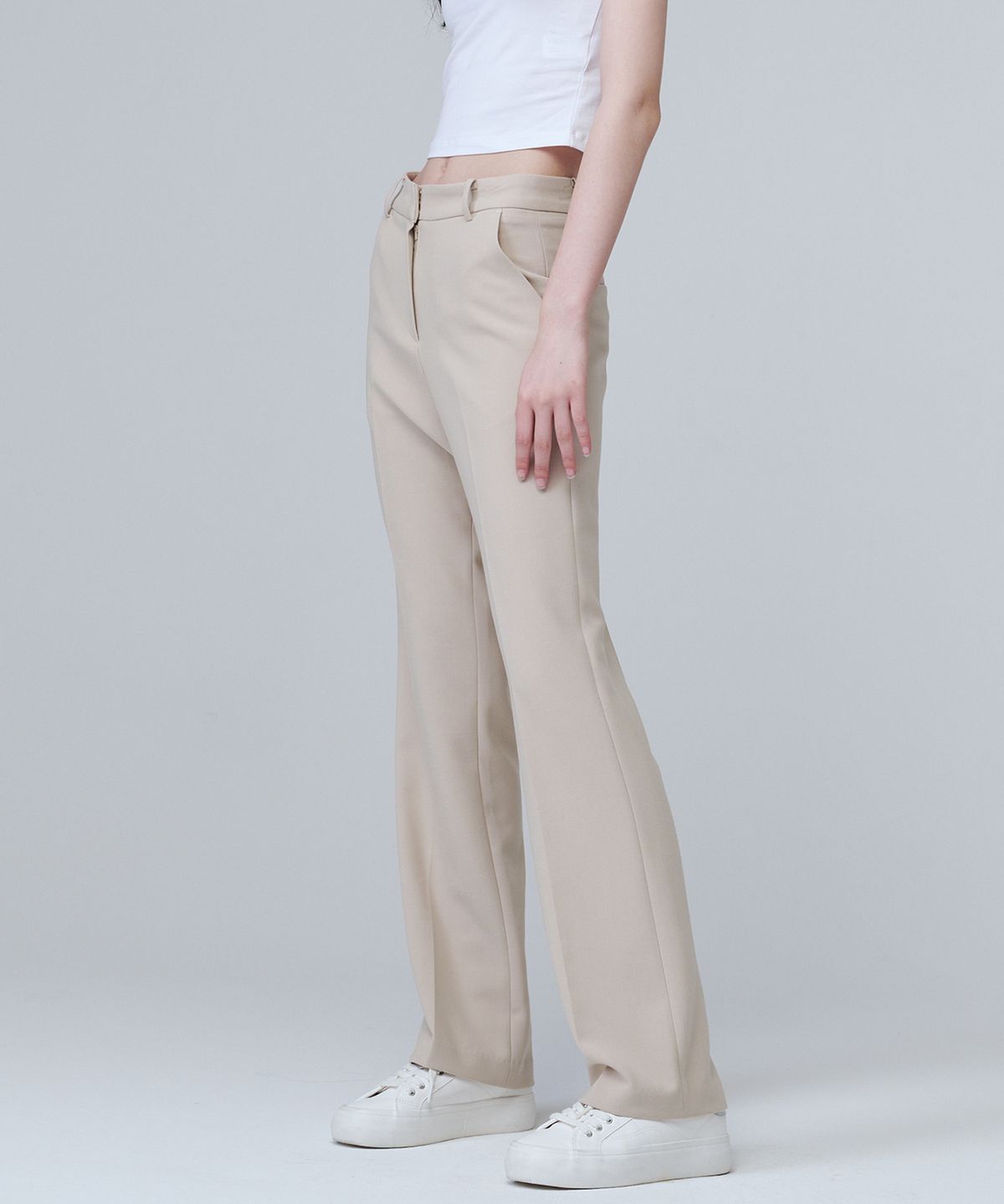 마롭(MALOUPE) 2140 스트레치 슬림 부츠컷 팬츠 (베이지)
