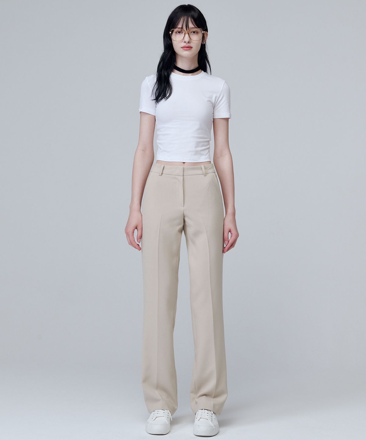 마롭(MALOUPE) 2140 스트레치 슬림 부츠컷 팬츠 (베이지)