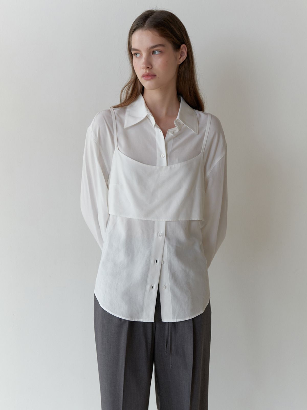 리엘(RE L) Bay bustier blouse_2piece (white)