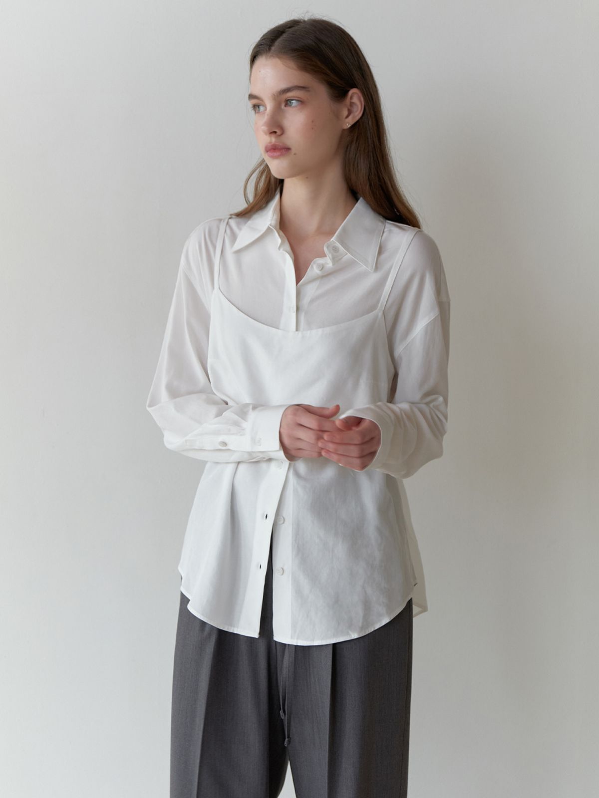 리엘(RE L) Bay bustier blouse_2piece (white)