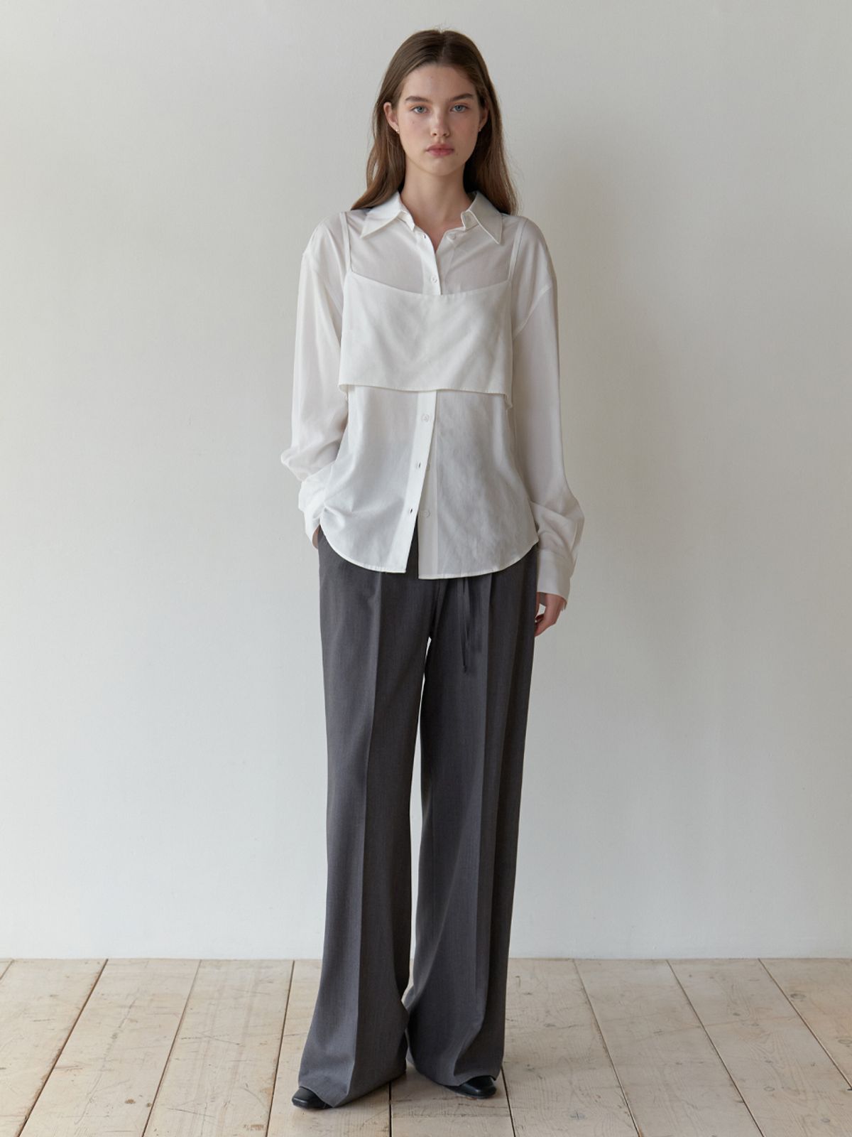 리엘(RE L) Bay bustier blouse_2piece (white)