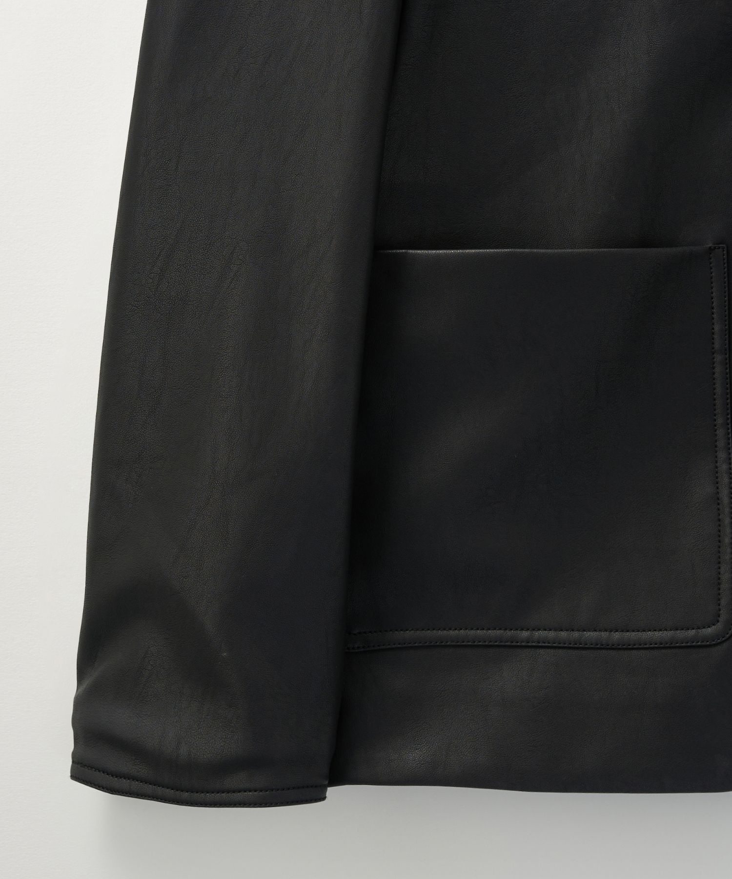 MUSINSA | SATUR Loose fit open collar jacket black