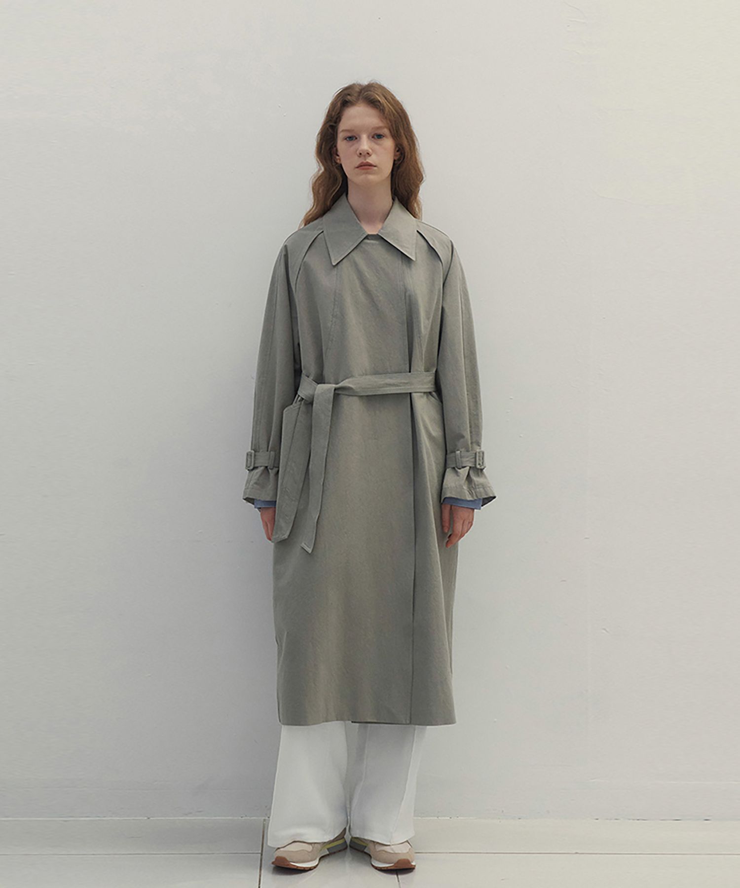 AURALEE WOOL CASHMERE FLANNEL BIG TRENCH