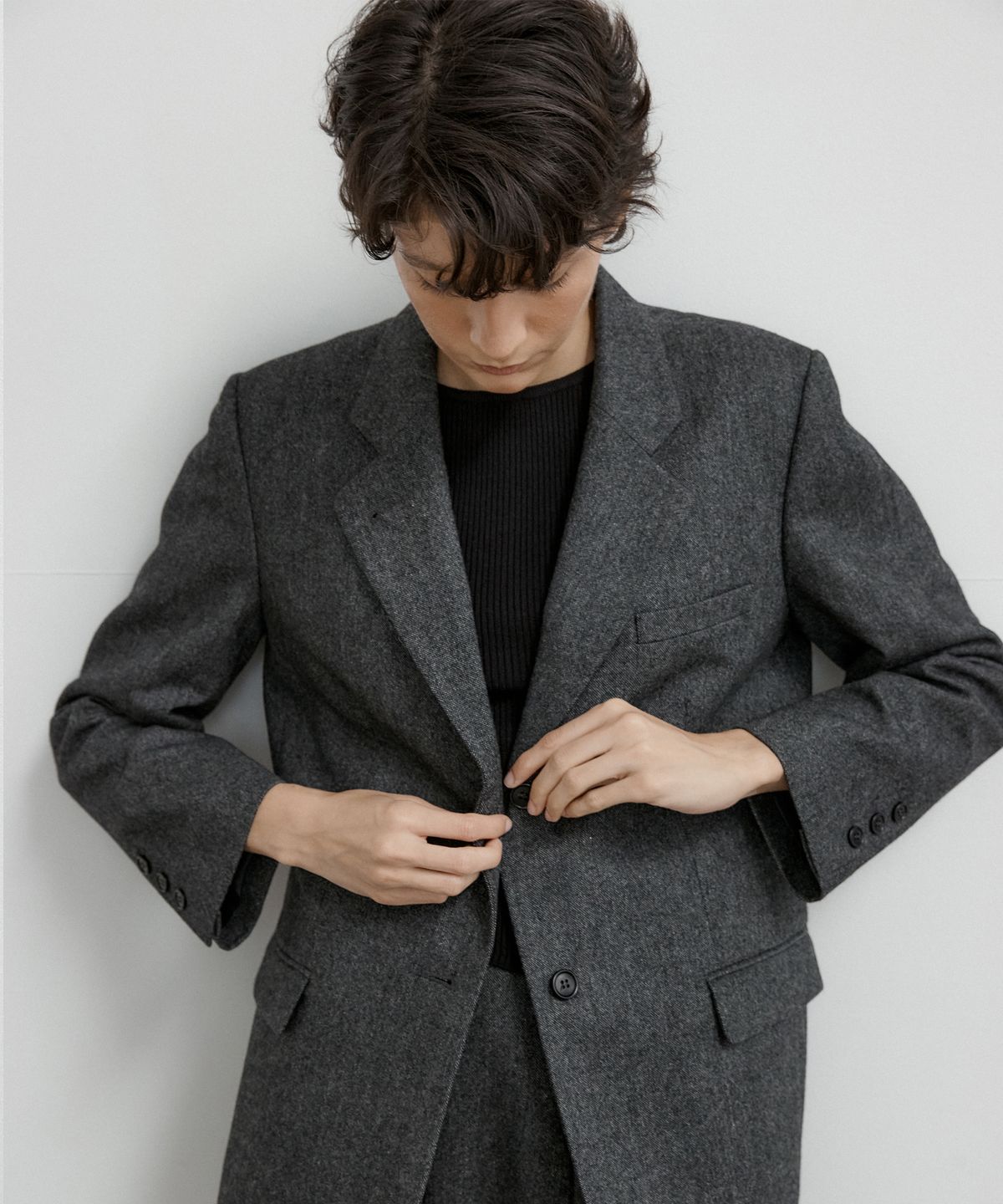 오떼뜨(OCTETTE) HOMESPUN BOY-TAILORED JK_2COLOR