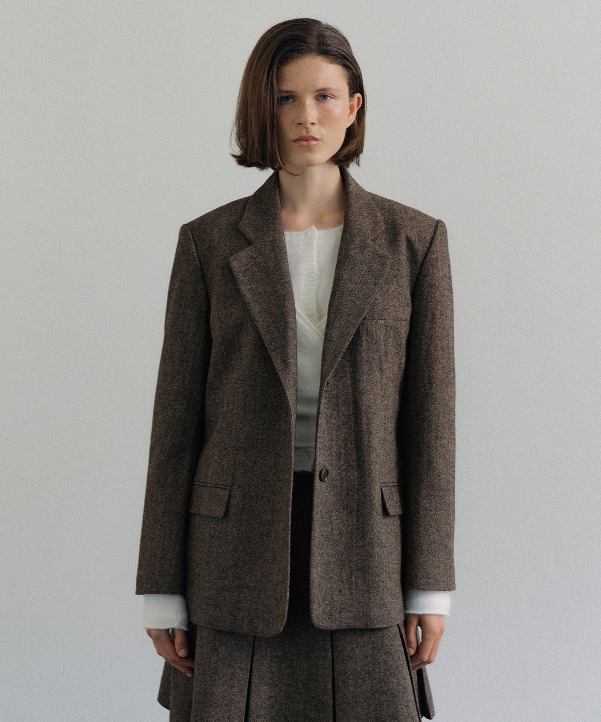 오떼뜨(OCTETTE) HOMESPUN BOY-TAILORED JK_2COLOR