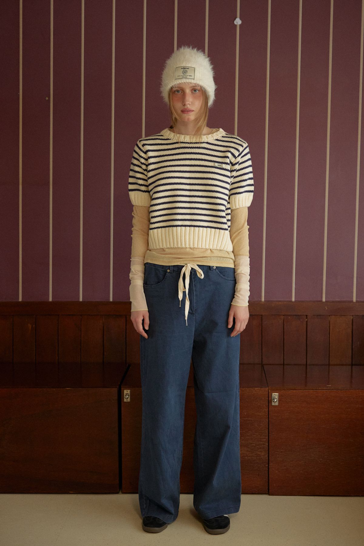 레터리(LETERIE) COLOR STRING PANTS_NAVY