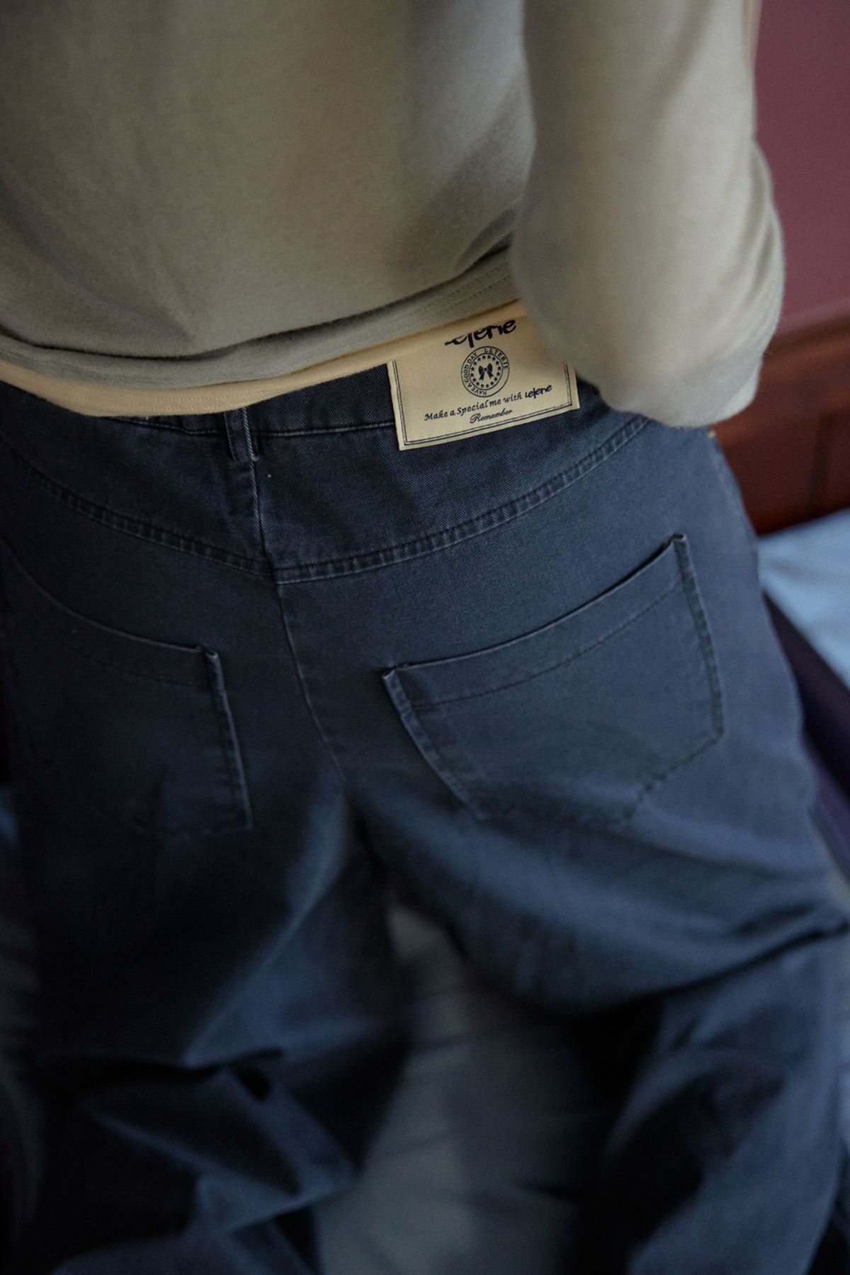 레터리(LETERIE) COLOR STRING PANTS_NAVY