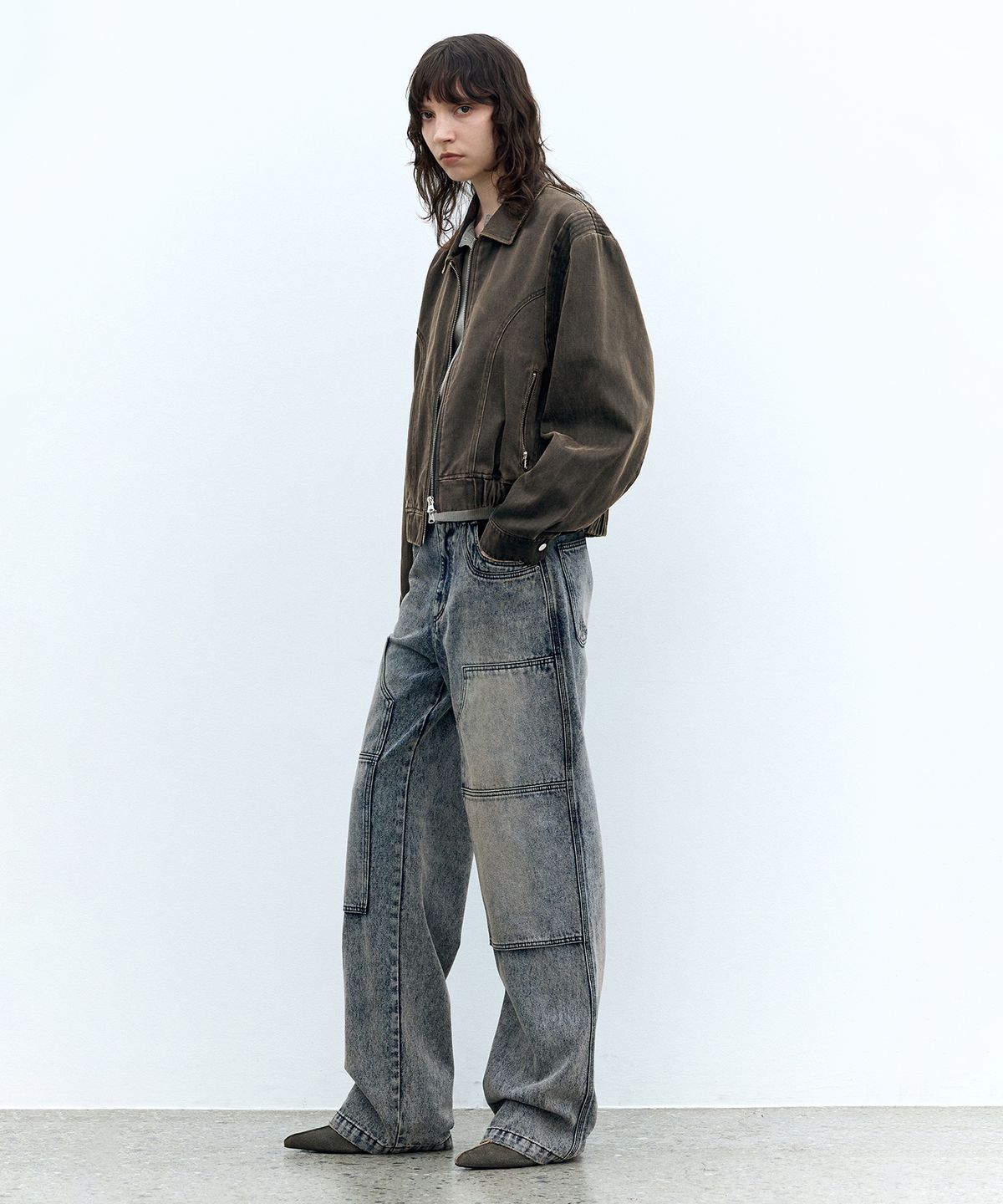 인사일런스 우먼(INSILENCE WOMEN) 빈티지 카펜터 데님 WASHED BLUE