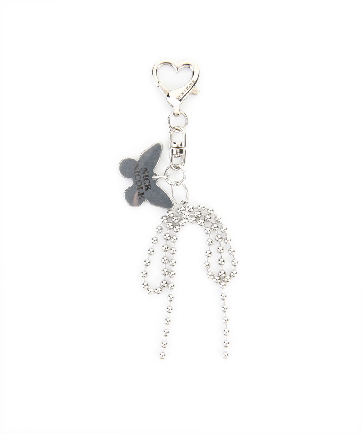 닉앤니콜(NICK&NICOLE) RIBBON BUTTERFLY KEYRING_PINK SILVER