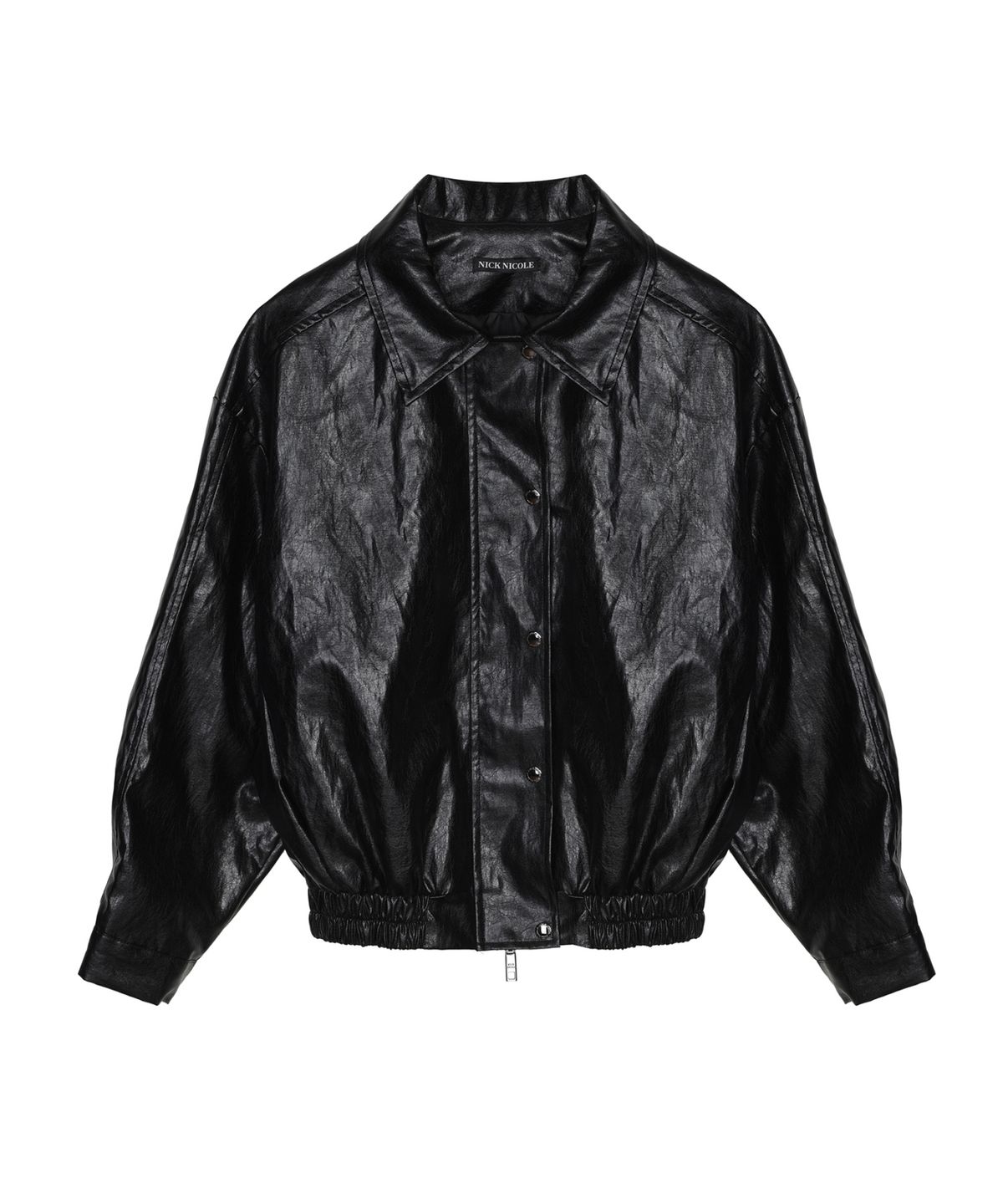 닉앤니콜(NICK&NICOLE) VINTAGE OVER FIT LEATHER JUMPER_BLACK