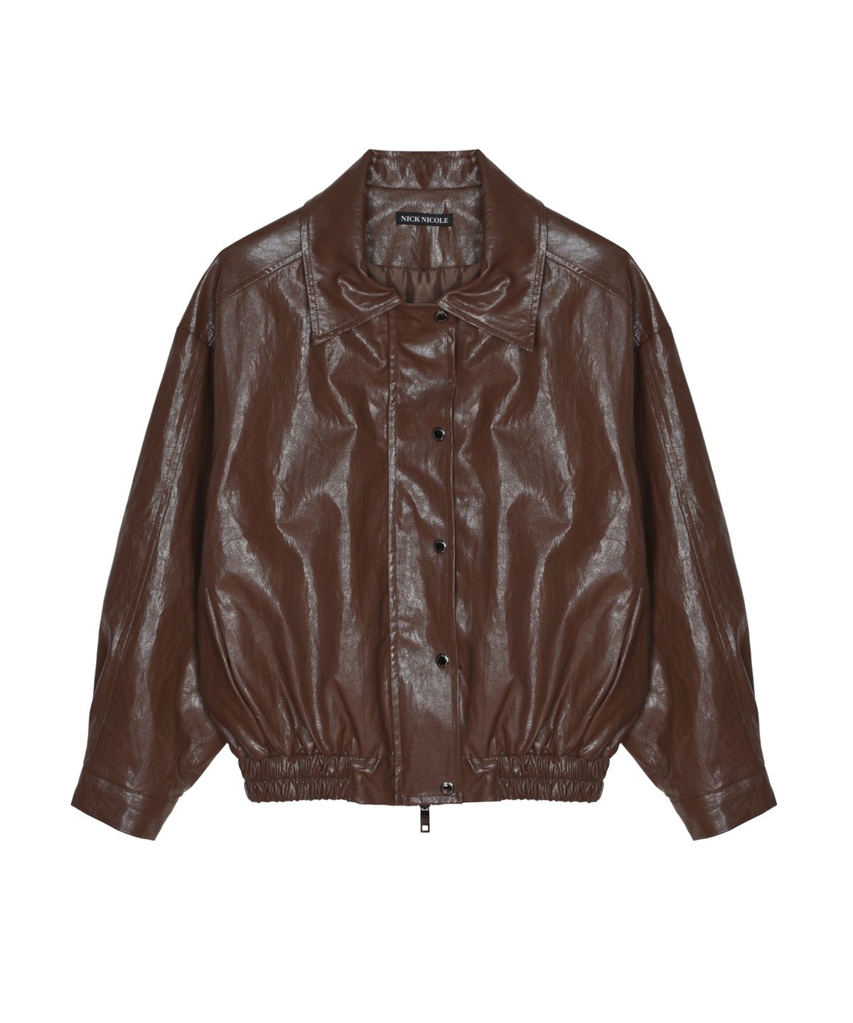 닉앤니콜(NICK&NICOLE) VINTAGE OVER FIT LEATHER JUMPER_BROWN