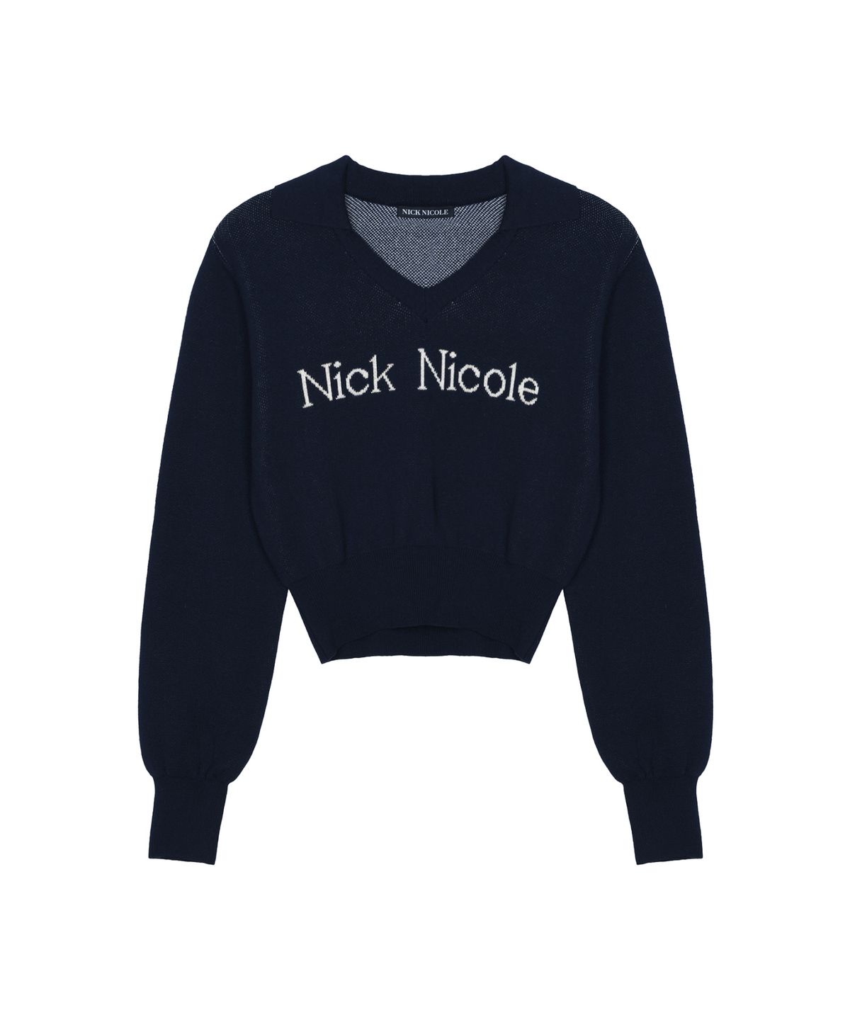 닉앤니콜(NICK&NICOLE) NICOLE COLOR BLOCK COLLAR KNIT_NAVY