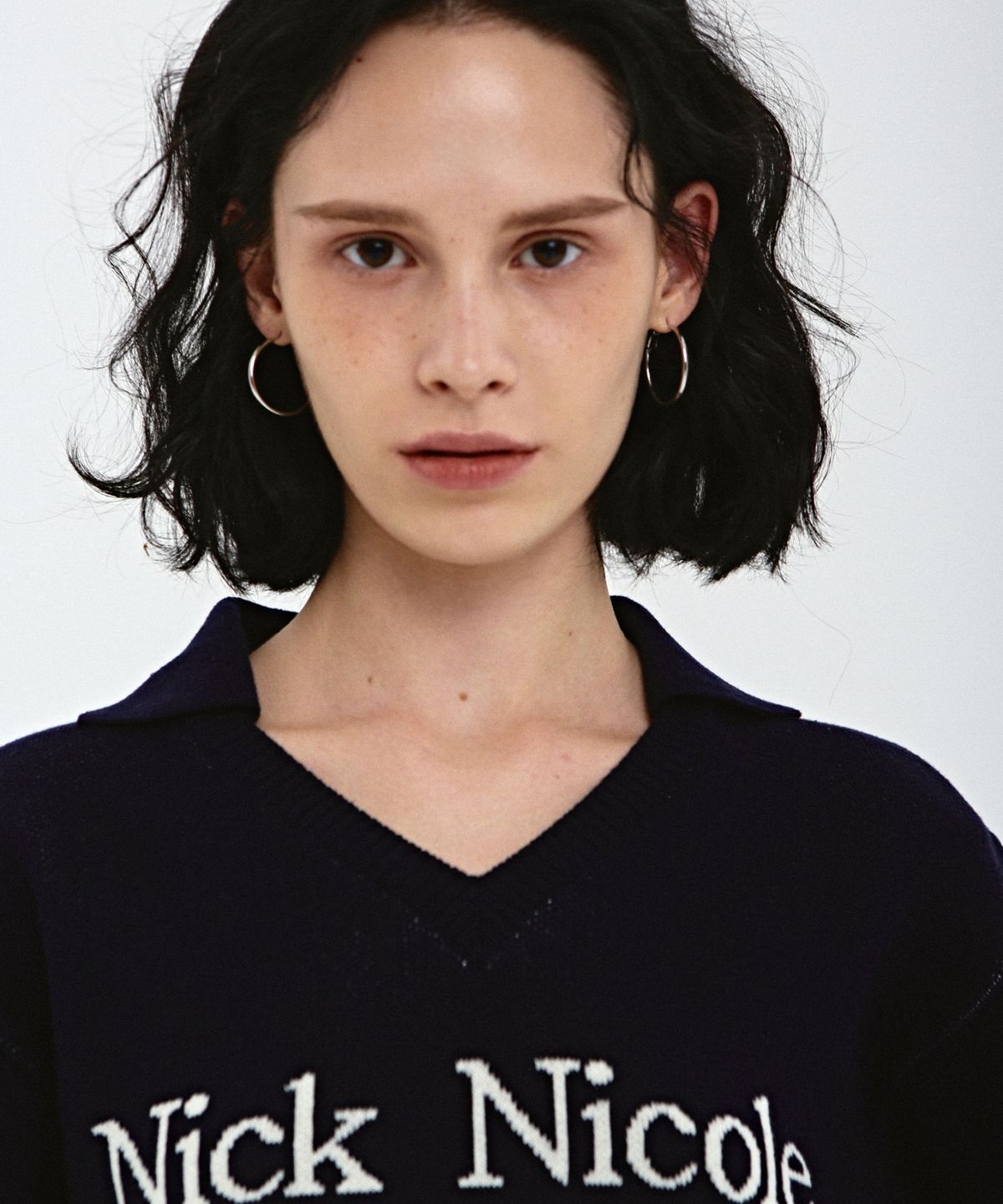 닉앤니콜(NICK&NICOLE) NICOLE COLOR BLOCK COLLAR KNIT_NAVY